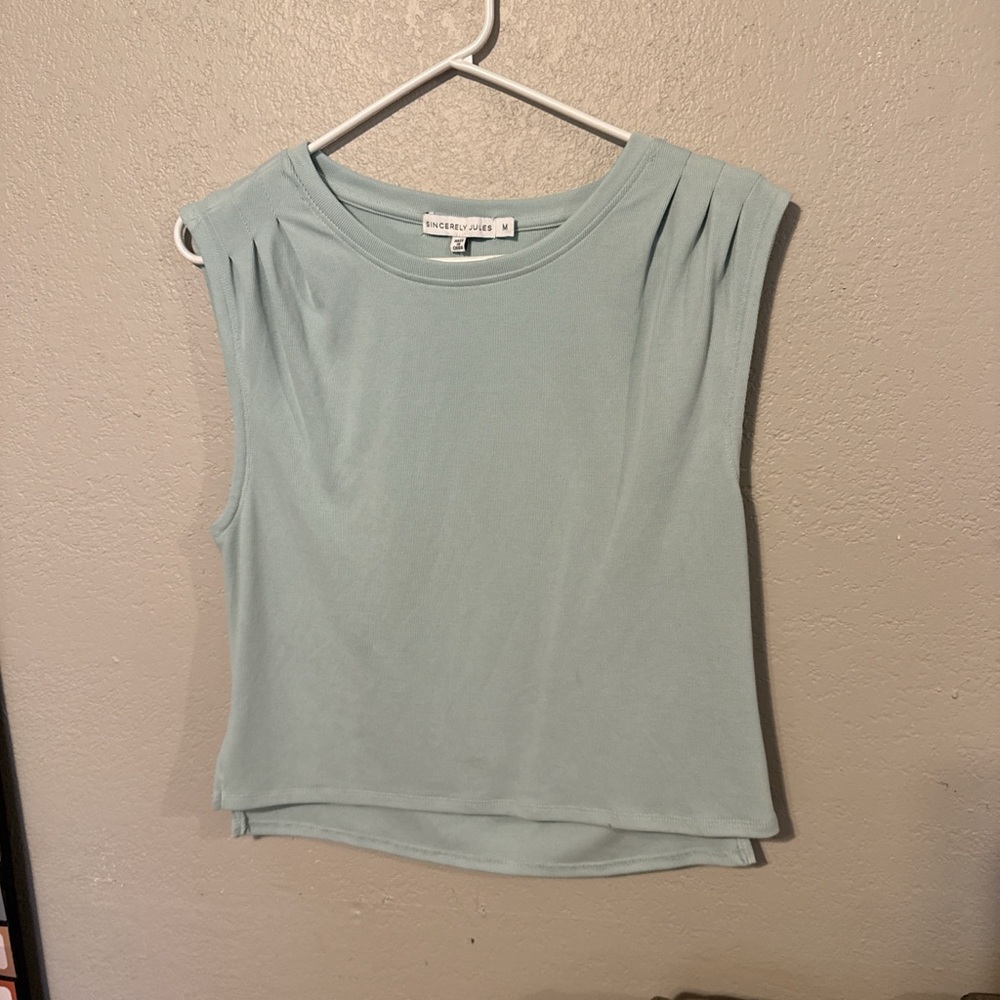 Sincerely Jules Light Blue Sleeveless Blouse